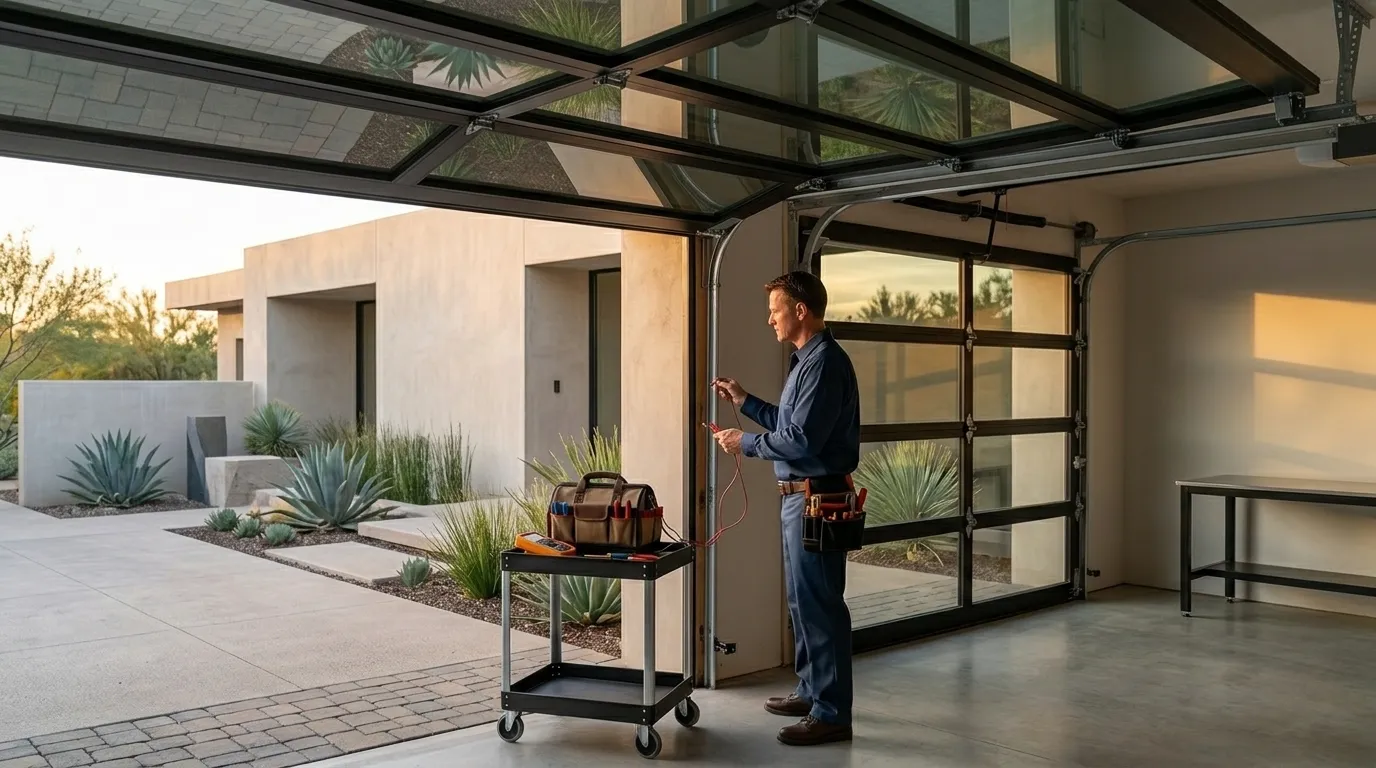 Modern flush garage door